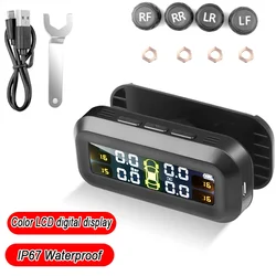 Temperature WarningCar TPMS Sensors Tire Pressure Monitoring System Tyre With 4 External Sensors Car Tyre Pressure Monitor