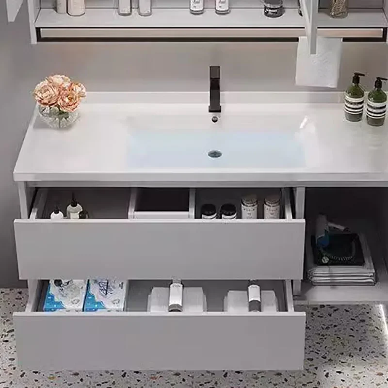 Combinazione di mobili da bagno per lavabo con lavabo integrato in ceramica intelligente mobili per piccole stanze Ultra stretti