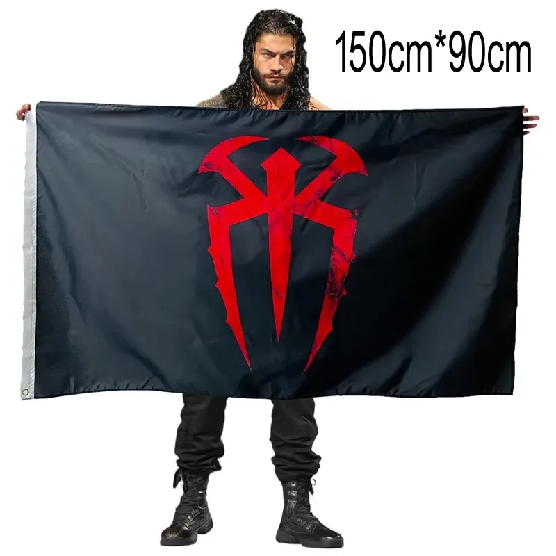 WWE Roman Reigns 3 x 5 One-Sided Deluxe Personalized Flag Logo Flag 150cm*90cm AJ Styles 3 x 5 Logo