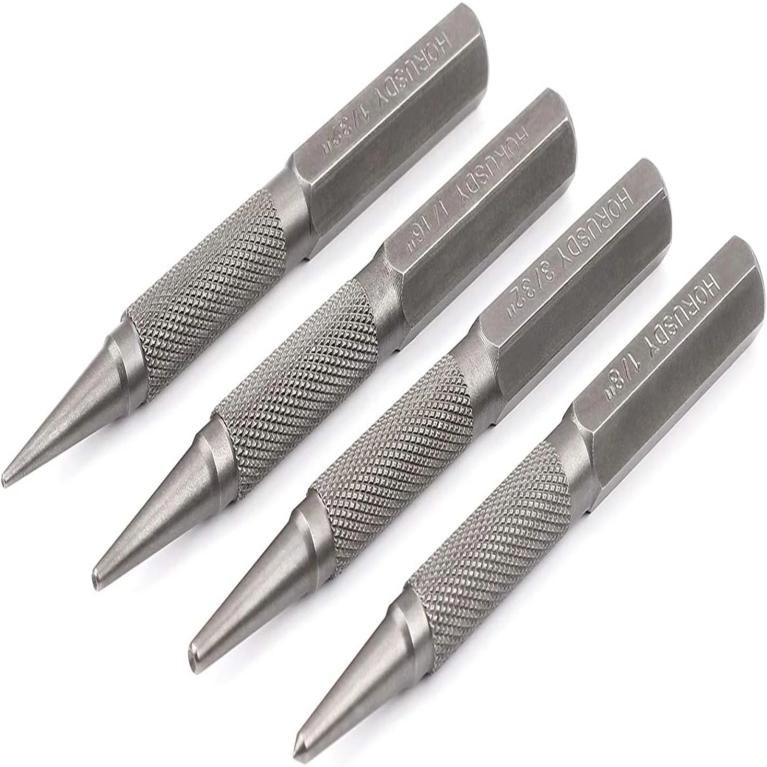 

Upgrade your toolkit with this high-quality, versatile, and durable 4-piece nail setter and center punch tools. Precise and effi