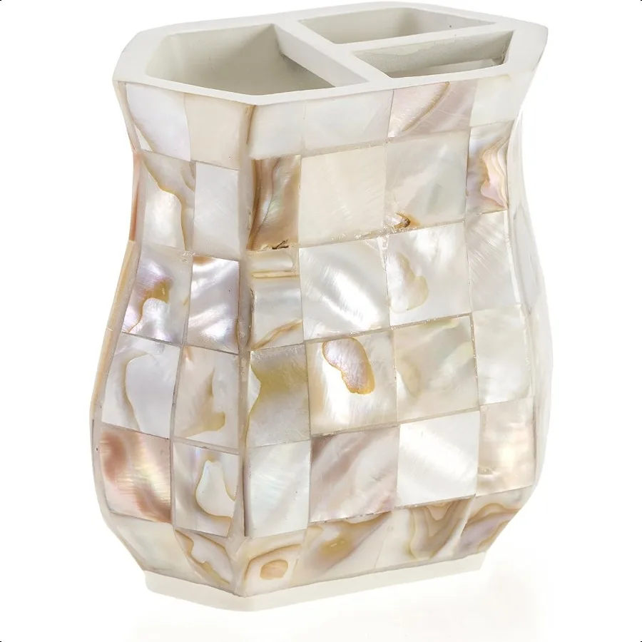 

Держатель для зубных щеток Milano для ванной комнаты, декоративный органайзер для зубных щеток для ванной комнаты, отделка красивой перламутровой зубной щетки с 3 слотами