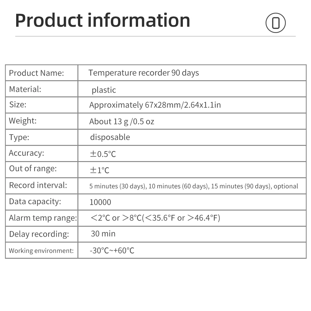 60 90 Dagen Usb Temperatuur Data Logger 10000 Punten Temp Recorder Pdf Rapport Mini Thermometer Voor Magazijn Opslag Cold-Chain ﻿