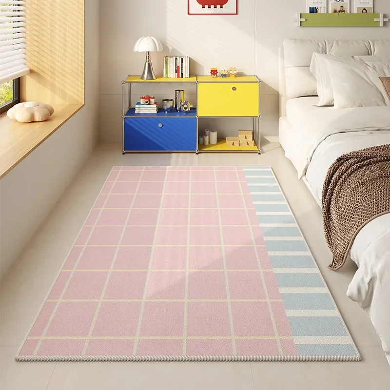 

Коврик для спальни Нескользящий мягкий удобный ковер Синий и белый волнистый милый ковер с геометрическим рисунком Длинные коврики для украшения дома 침실 카펫