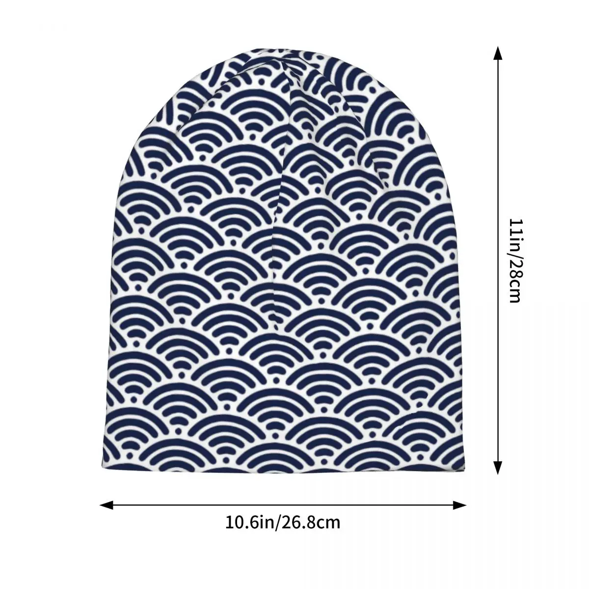 Blue Wave Beanie Hats Cool Coastal Knitted Hat Outdoor Warm Soft Unisex Adult Caps Spring Printed Retro Bonnet Hats Gift