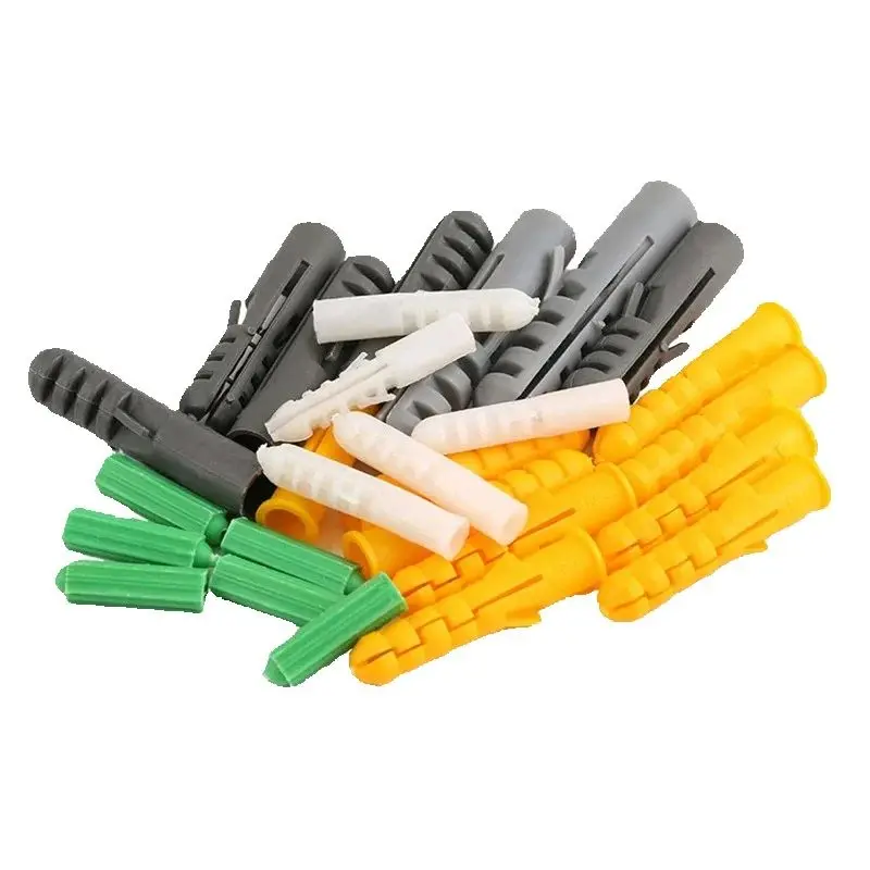 Quality M4 M5 M6 M8 M10 M12 M14 Ribbed Plastic Anchor Plastic Expansion Pipe Tube Wall Plugs Rubber Plug Expansion Screw Anchors