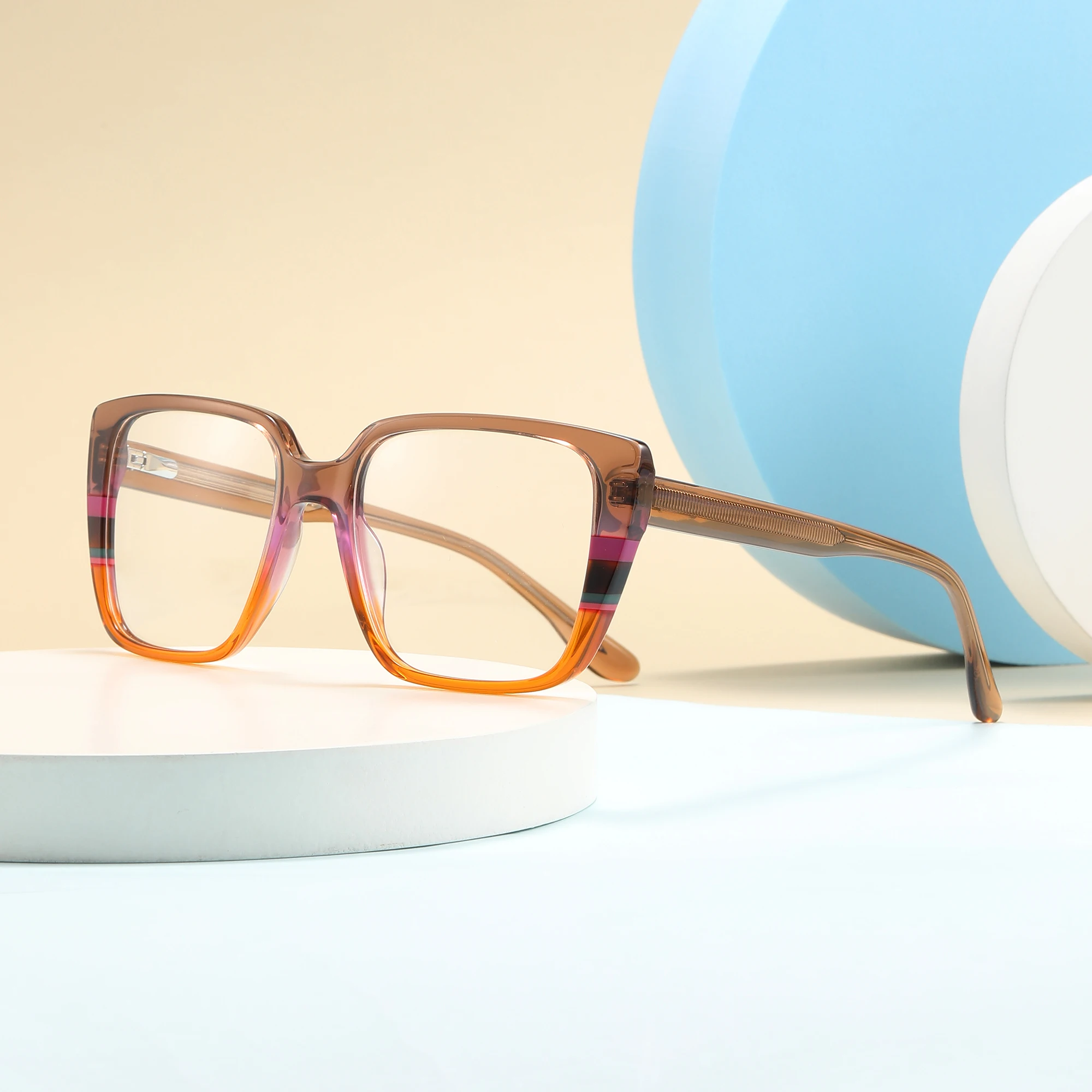 منتج جديد إطار كبير مربع ورقة إطار النظارات الرجال بسيط متعدد الاستخدامات التقدمي اللون الراقية الشعور مرآة مسطحة النساء