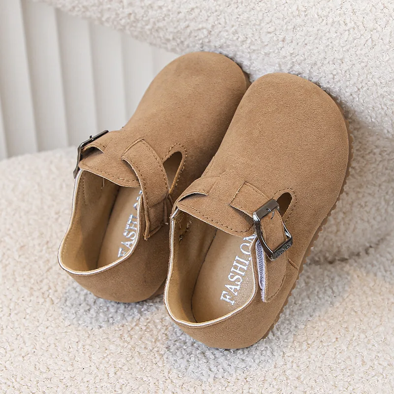 Zapatos Doudou Retro de estilo británico para niños y niñas, calzado de suela suave con Velcro, Moda de Primavera y otoño, 2024