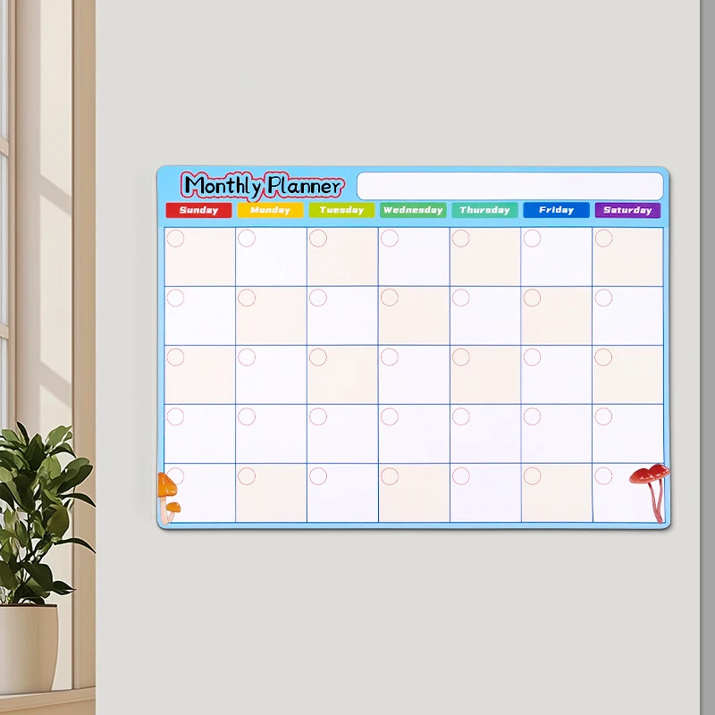 Magnetic Monthly Weekly Planner Calendar Table Dry Erase Whiteboard Blackboard Fridge Sticker Message Board
