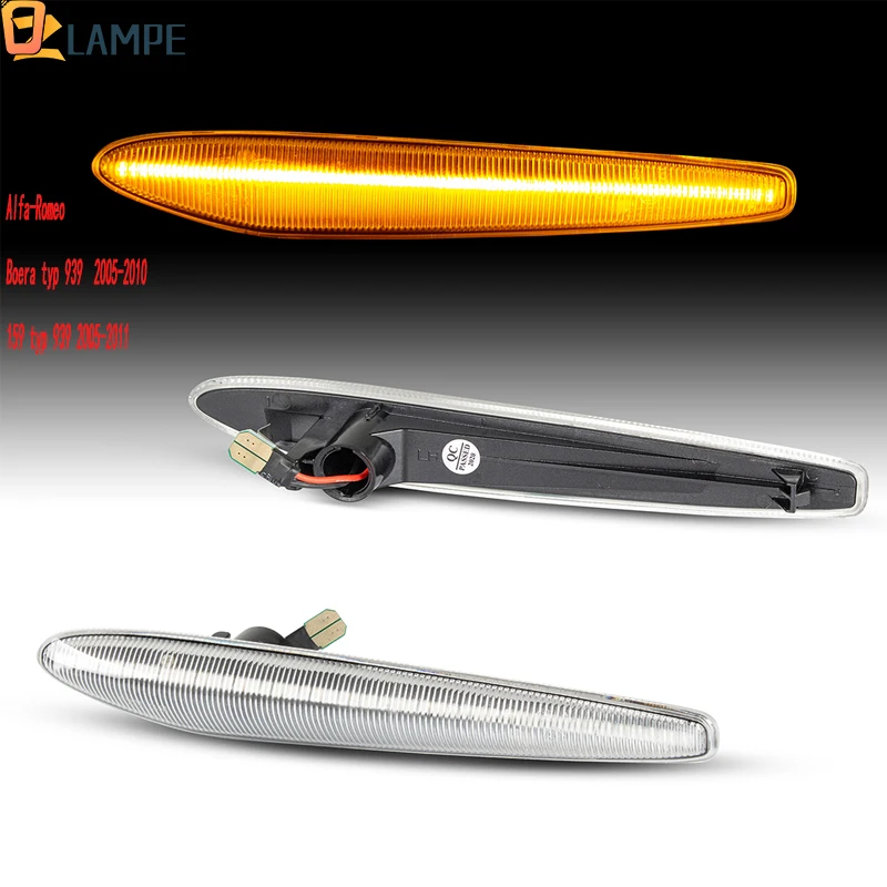 

2Pcs LED Dynamic Side Marker Lights Turn Signal Indicator Lamp For Alfa Romeo 159 Sportwagon Boera Spider Typ 939 2005-2012