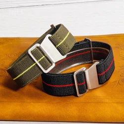 60s French Parachute Elastic Skin Friendly Nylon Watch Strap for Seiko Water Ghost Tudor Omega Rolex Series Strap 18 20 22mm