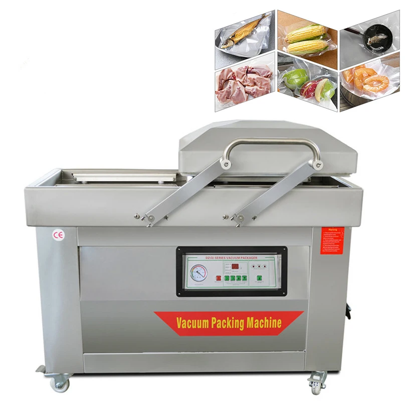 

Double 2 Chamber Sealing Meat Chicken Food Plastic Bag Sealer Vacuum Sealing Packing Machines Vacuum Packaging Machine