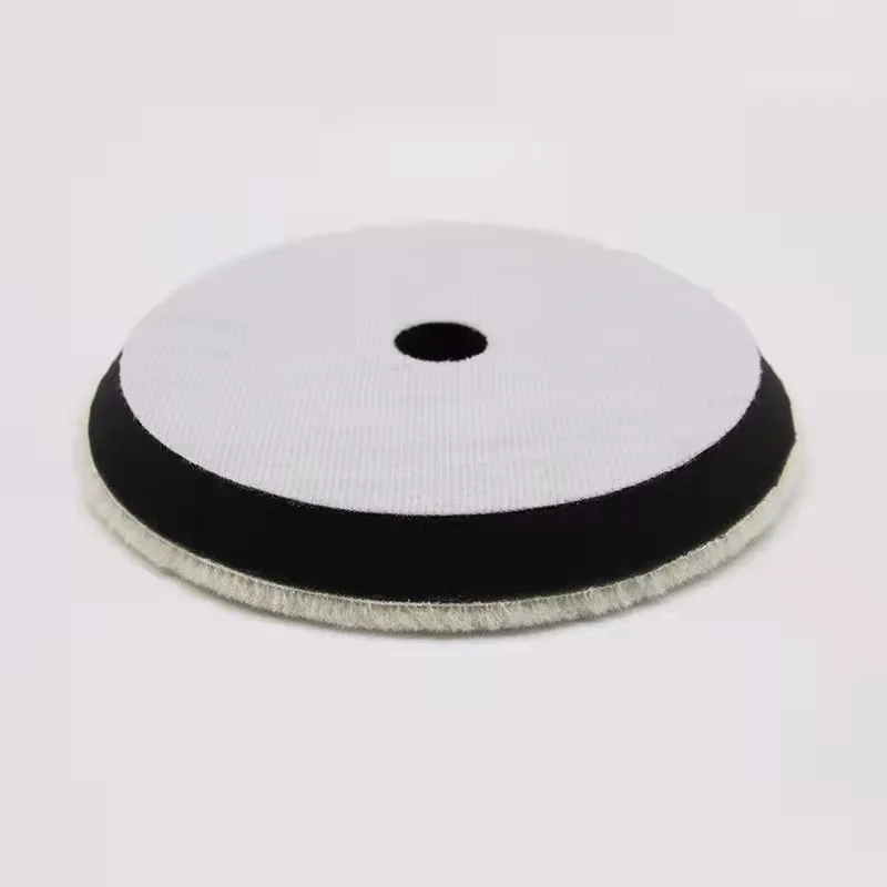 5/6Inch Japanese Polishing Wool Pad Buffer Woollen Polishing Pad For Automotive Scratch Removing with Hook& Loop Backer