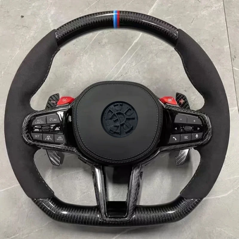 Carbon Fiber Leather Car Steering Wheel For BMW X3 X4 X5 X6 F30 F10 F15 G01 G04 G05 G11 G20 G30 M340i With M1 M2  Accessories
