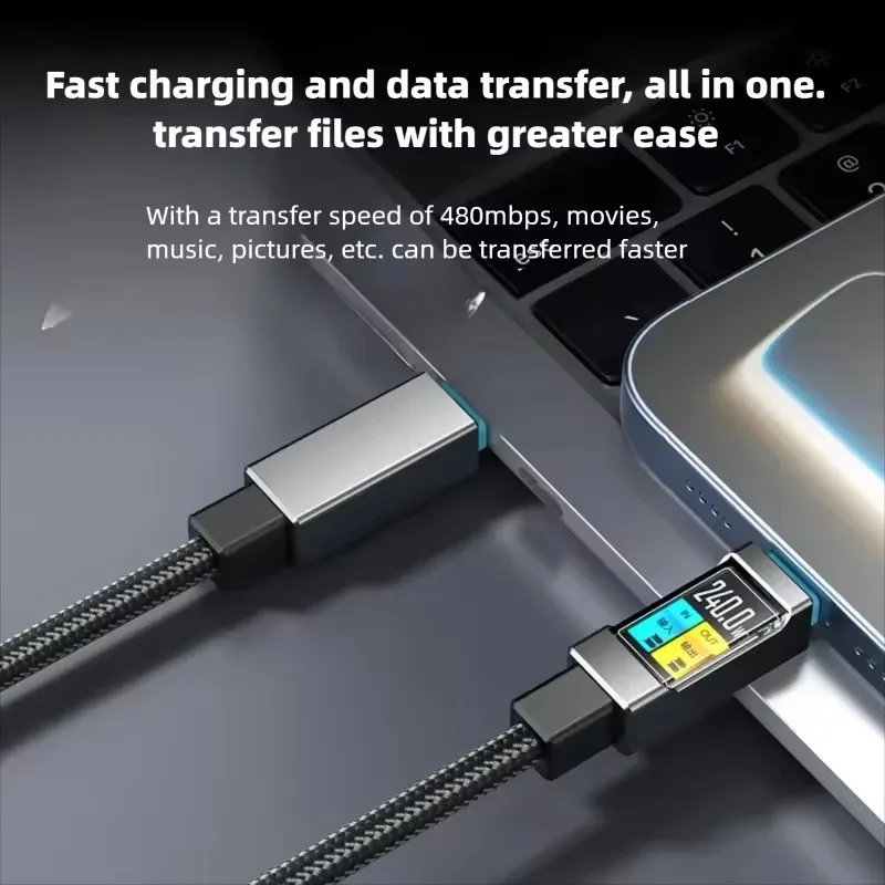 PD 240W Superschnelles Ladekabel USB Typ-C Kabel Dual-C Hochgeschwindigkeits-Datenübertragungskabel für iPhone 17 16 15 Samsung – Detail 4