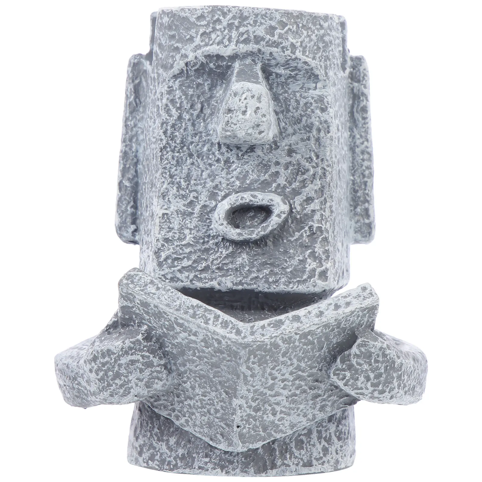 

Quirky Home Decor Moai Statue Pen Holder Creative Desk Organizer for Pens Pencils Makeup Brushes Eyeglass Stand Resin Craft Gift