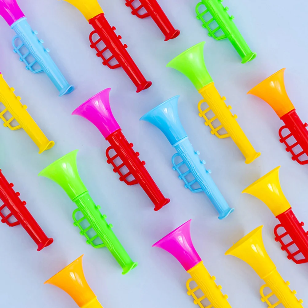 18 pçs mini alto-falante trompete para crianças instrumentos musicais do bebê brinquedos escola plástico adorável