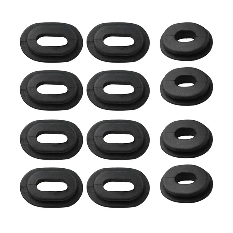 12 stks/set Motorcycle Body Side Cover Zwart Rubberen Tule Kuip Washer Bouten Vaste Rubberen Ring Motorfiets Exterieur Accessoires