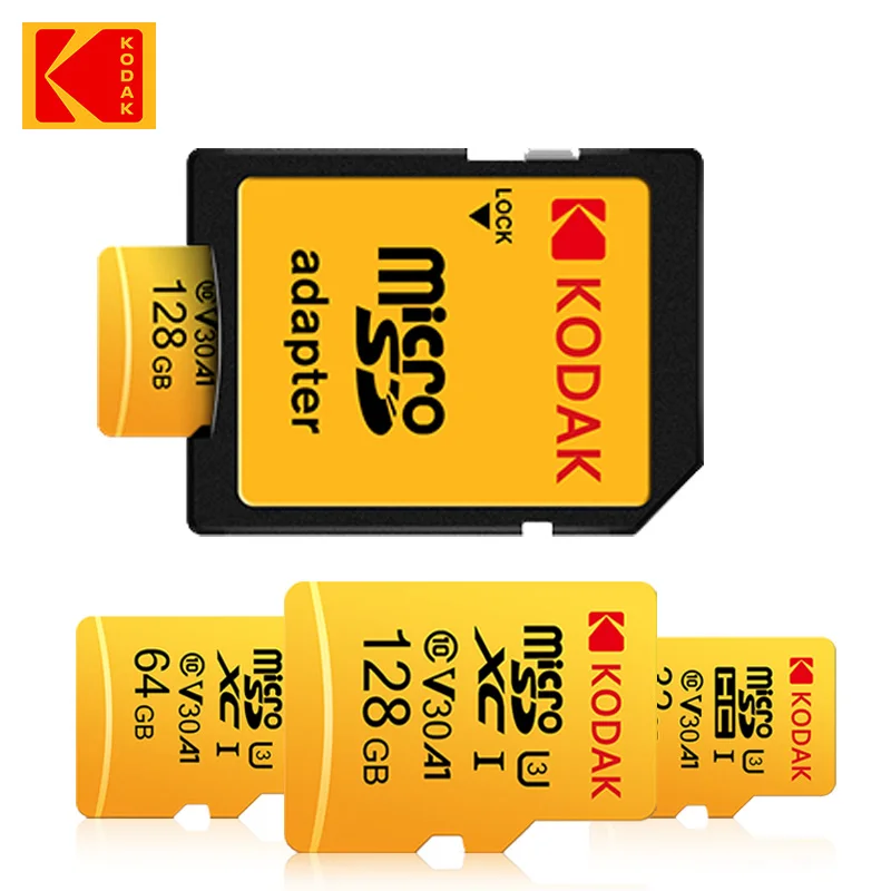 Original Kodak Micro SD Card 64GB Class 10 High Speed Memory Card 32GB Wholesale U3 Card Smartphone Tablet Camera gopro