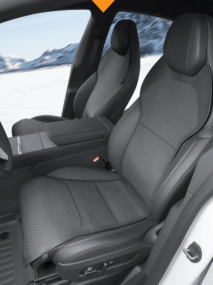 For Tesla Model YL Nappa leather all season breathable comfortable seat cushion backrest pad, front row+second row+third row