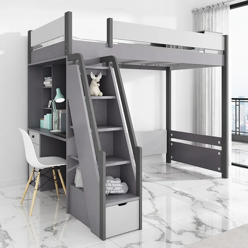 

2.0 meters/2.4 meters/cloth pattern/lotus white/bed frame upper and lower bunk small apartment two-layer bed empty