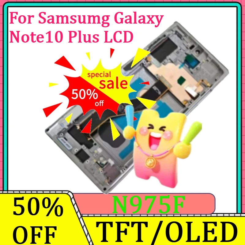 For Samsumg Galaxy Note10 Plus LCD New TFT/OLED Display For Samsung Note10+ N975F LCD Display Touch Screen Digitizer with Frame