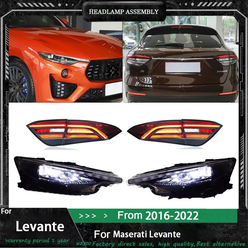 

Автомобильные аксессуары для Maserati Levante 2016 2017 2018 2019-2022 светодиодные фары с задним фонарем в сборе, обновленная передняя и задняя лампа