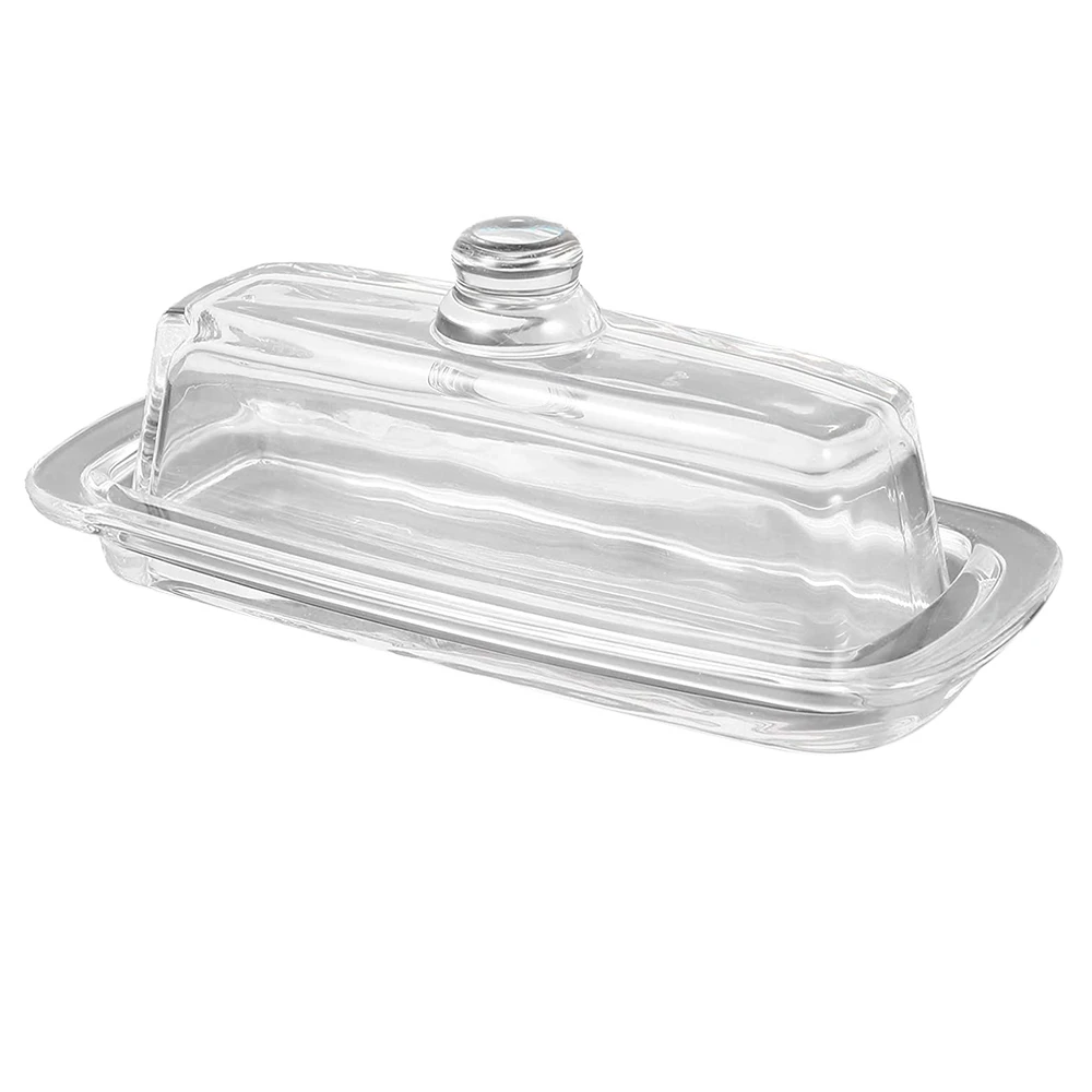 PZHI-Glass Butter Dish With Lid Cream Cheese Dish Clear Butter Dish Butter Butter Tray Keeper Stands For East Coast Butter