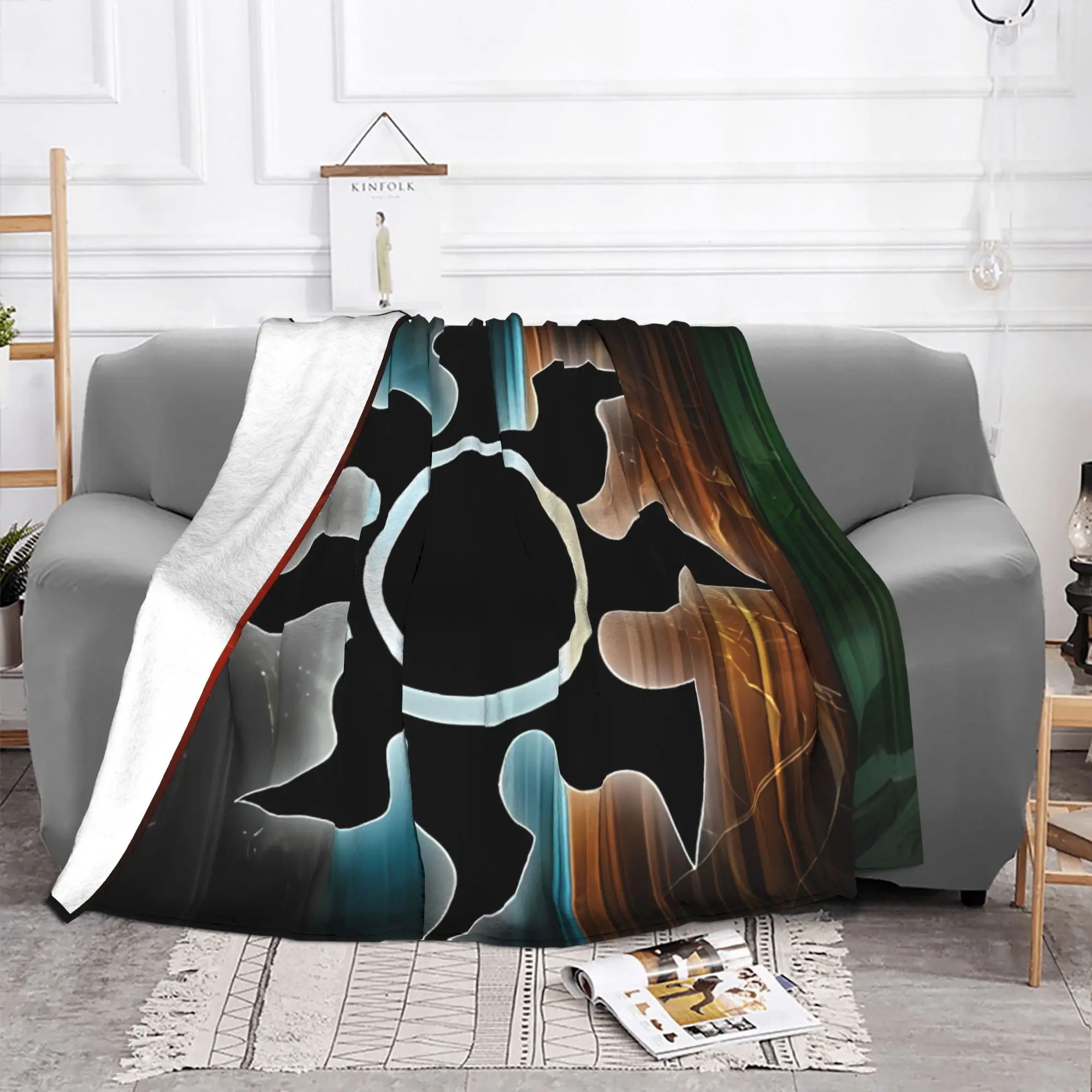 1PC Colorful Circular Totems MTG Home Room Decorations Winter Blankets For Adults Bedding Home Interior Sofa Knee