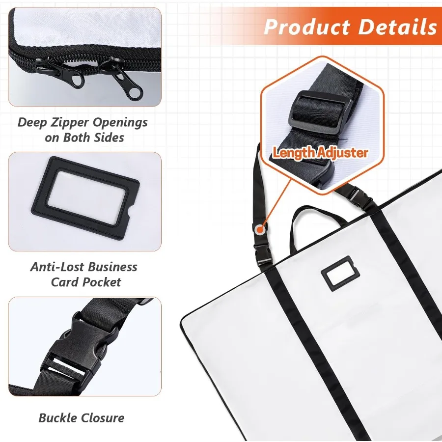 Большая сумка для художественного портфолио, легкая нейлоновая сумка на плечо 24 x 36 дюймов с ручкой и молнией для эффективного эскиза плаката