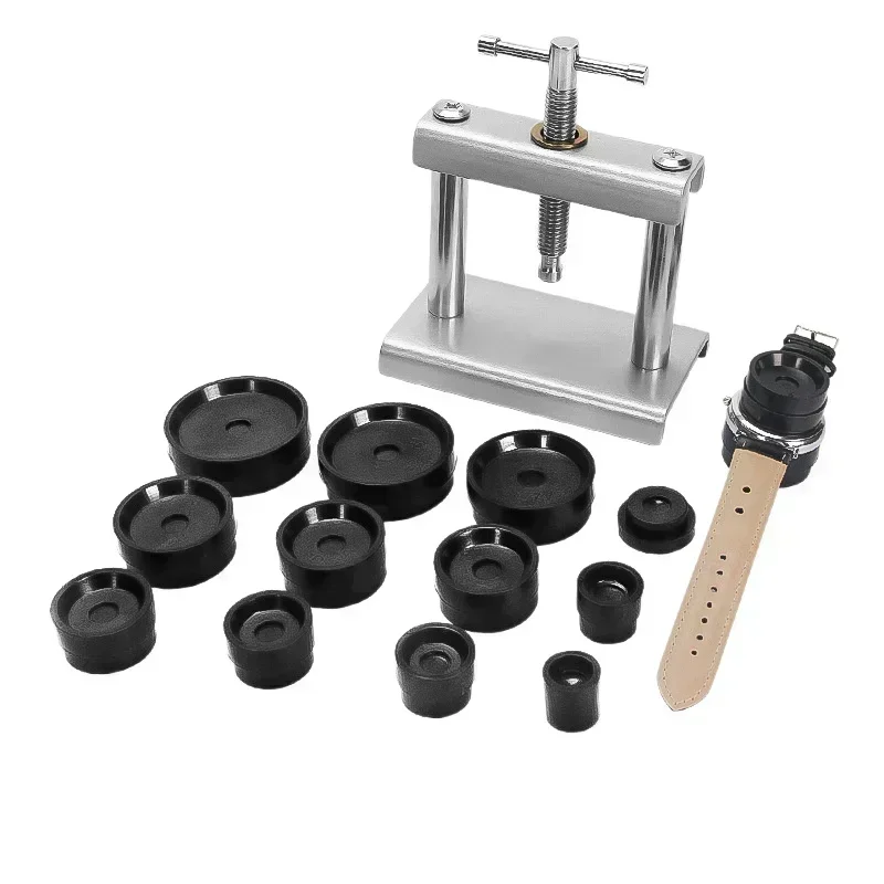 23PCS Professional Watch Press Set Watch Back for CASE Closing Tool & Fitting Dies Watch Repairing Tool Die Kit for Watchmaker