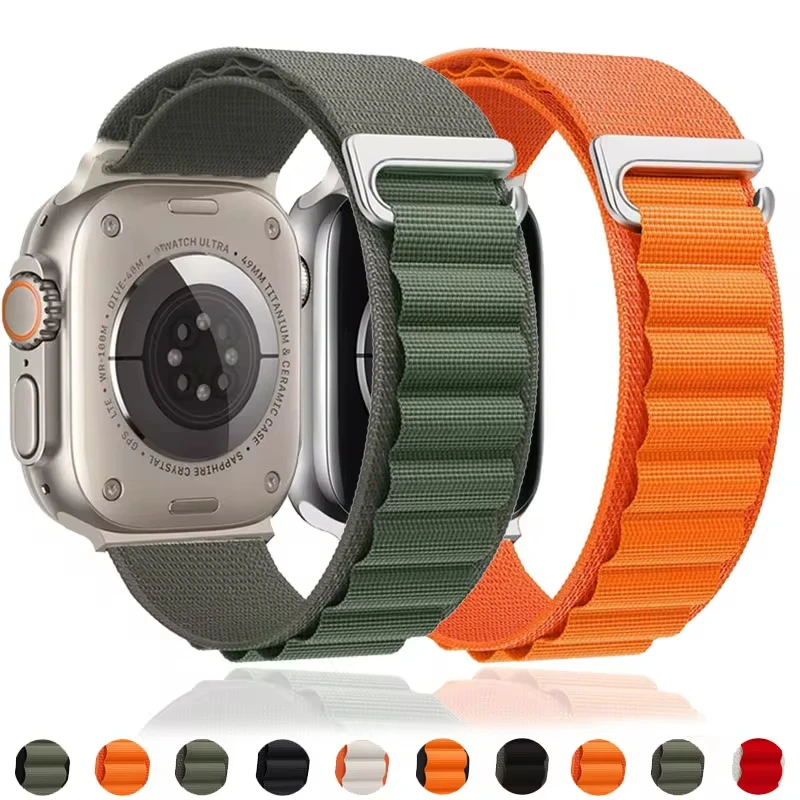 Ремешок Alpine для Apple Watch Bands 44 мм 40 мм 49 мм 45 мм 41 мм 38 мм 42 мм, нейлоновый браслет для Iwatch Ultra 2Series 9 3 4 5 6 7 8 SE Band