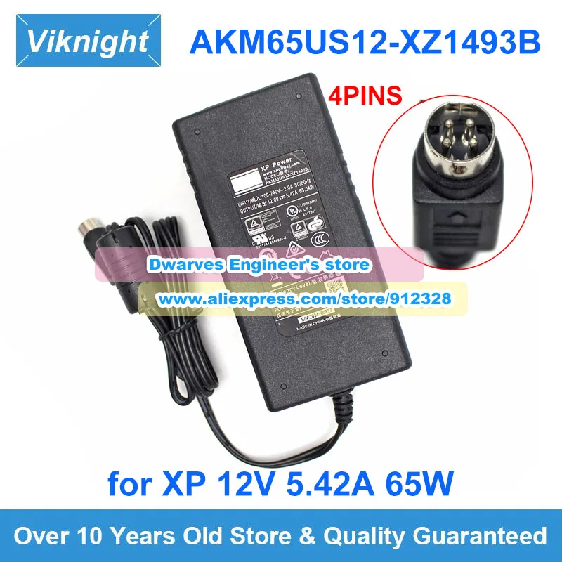 

Genuine 12V 5.42A 65W AC/DC Adapter AKM65US12-XZ1493B Laptop Charger for XP Power Supply Round With 4 Pins