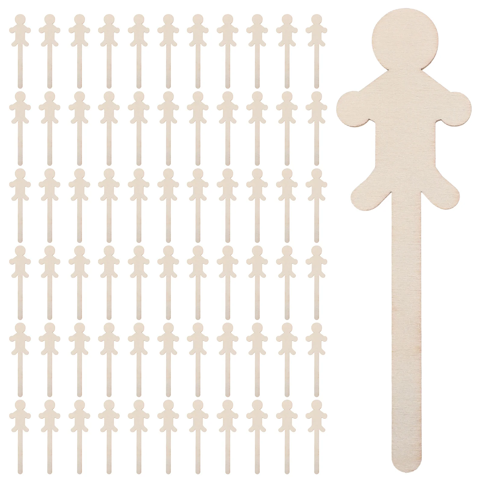 

150Pcs Craft Paintable Wooden People Cutouts Unfinished Wood Figures Classroom Decorations Blank Shapes for Puppets DIY Art