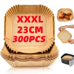 Large Hot Air fryer Baking Paper for Barbecue Plate Square Round Oven Pan Pad 16-23 cm AirFryer Oil-Proof Disposable Paper Liner