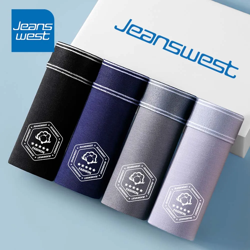 JEANSWEST 2/3/4Pcs Man underwear Solid Color Cotton Men's clothing Soft Touch Boxer Shorts Breathable Men's Panties