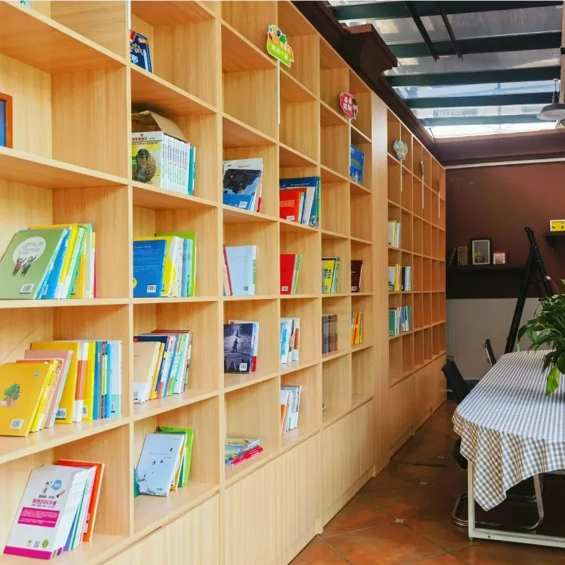 &Latest Popular Multi-functional Eco-Friendly Bookcase Bookstore 10+ Shelves Extra-Large Capacity Wood Grain Texture Contemporar