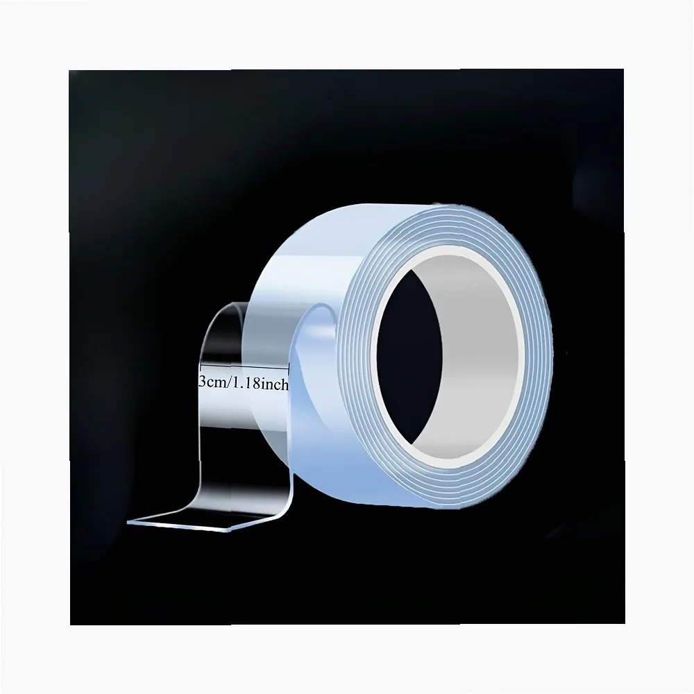 3m x 30mm Strong Nano Double Sided Tape - Transparent, Invisible, High Viscosity Acrylic Adhesive for Car & Home