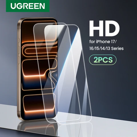 UGREEN Защитная пленка для iPhone 12-17 Pro Max, закаленное стекло, 2 шт. — пример использования