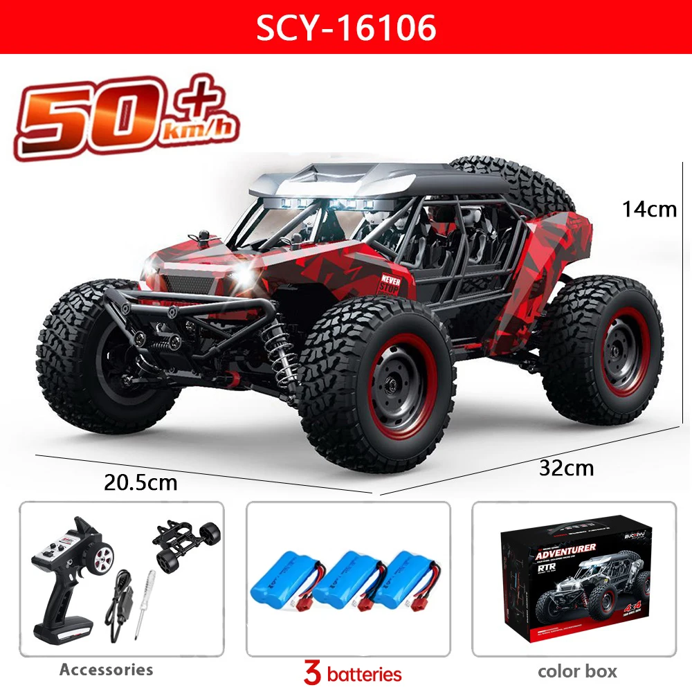 WLtoys 16106 4WD 1/16 schaal dessert trucks off-road voertuig RTR hoge snelheid RC auto 2.4Ghz