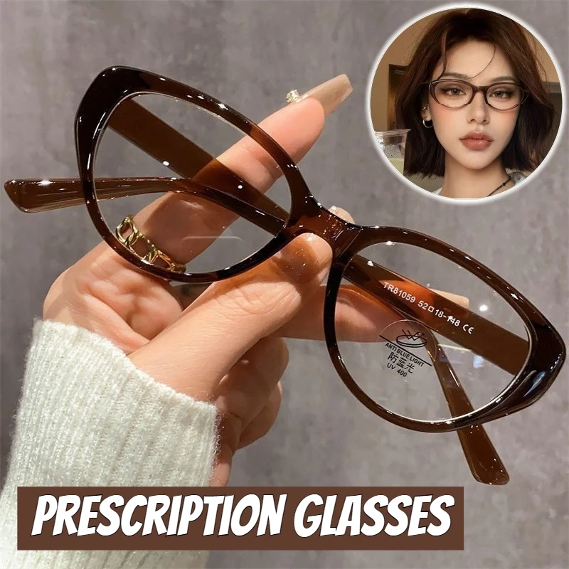 

New Retro Cat-eye Anti-blue Light Prescription Glasses Neutral Fashion Full-rim Prescription Glasses Can Be Customized Glasses