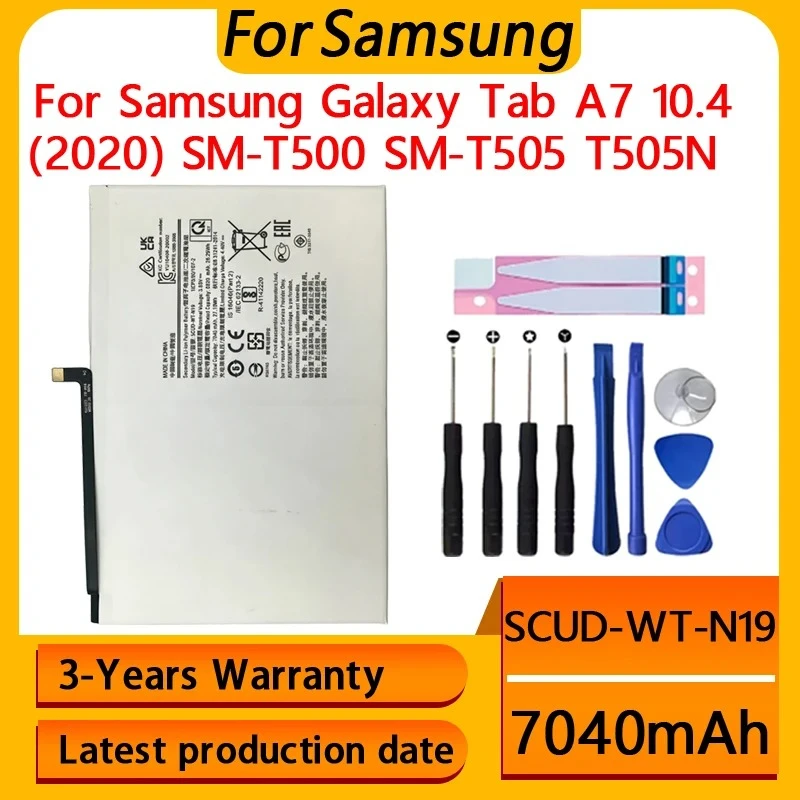 New 7040mAh SCUD-WT-N19 Replacement Battery For Samsung Galaxy Tab A7 T505C T500 Tablet Batteries Fast Shipping +Tools