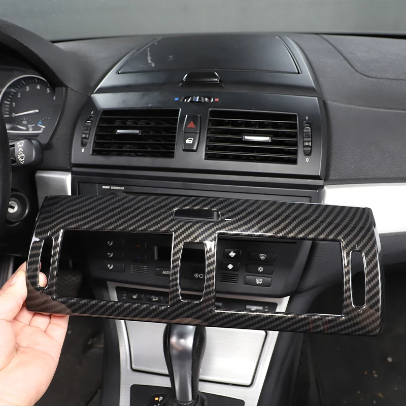 

For BMW X3 E83 2006-2010 ABS Carbon Fiber Car Center Console Air Conditioning Outlet Frame Cover Stickers Trim Auto Accessories
