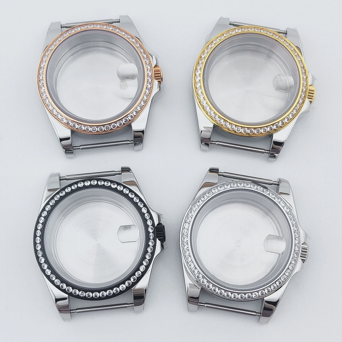 

39mm Watch Case Diamonds Bezel Sapphire Mod Parts NH34 NH35 NH36 NH38 NH39 NH70 NH72 ETA2824 PT5000 Movement