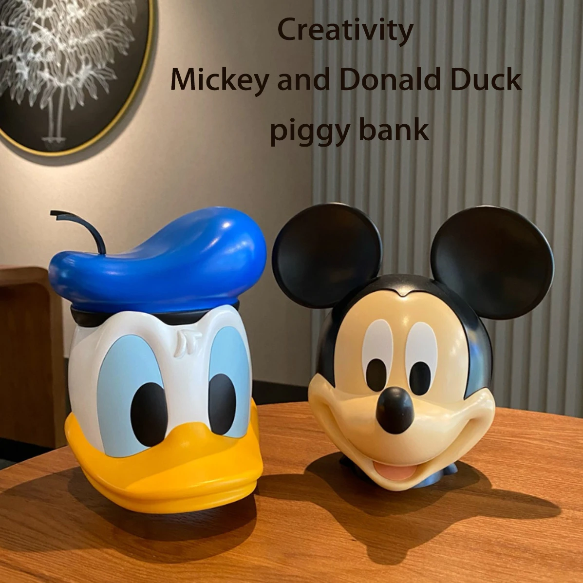 Mickey Mouse Piggy Bank Anime Donald Duck Action Cartoon Figure Model Doll Child Toys Saving Pot Change Jar Decoration
