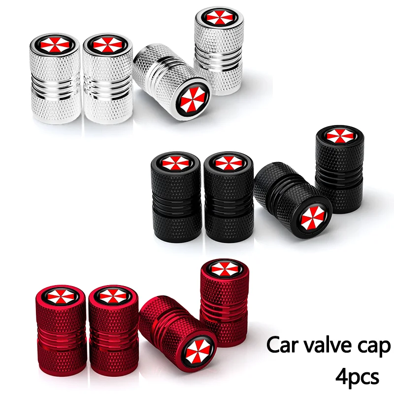 4pcs Car Styling Tire Valve Caps Dustproof Caps For Umbrella Corporation Logo Automobiles Car Accessories