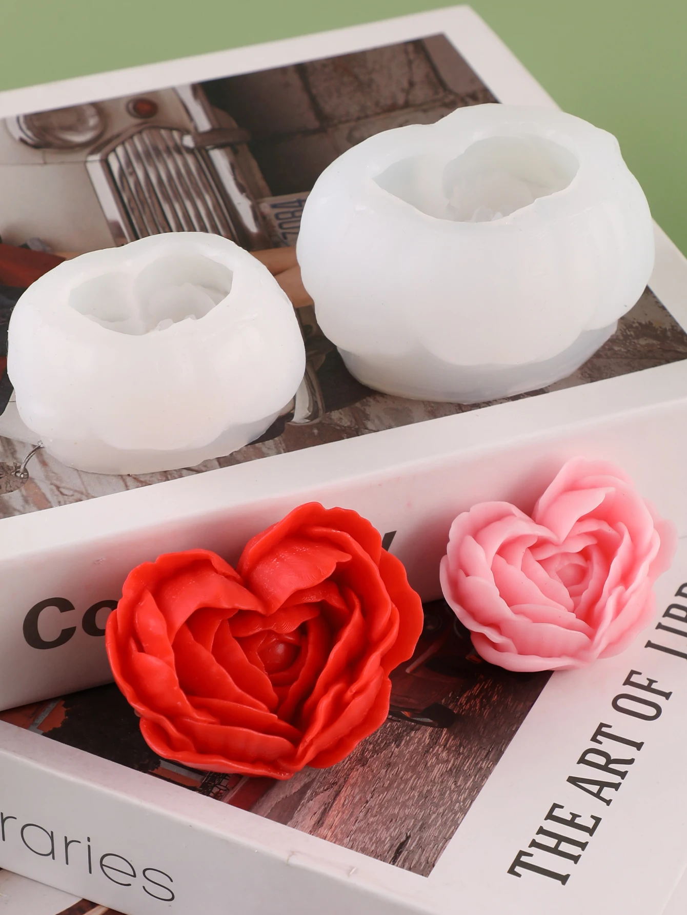 Large flower mold; small flower mold; candle mold; decoration gypsum ornaments hand-dropping resin incense diffuser DIY fragranc