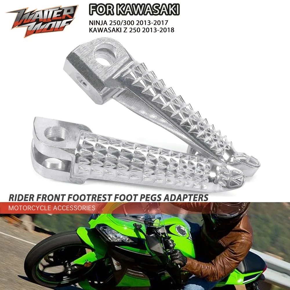 

Z250 Z300 Front Footrest Foot Pegs Adapters For KAWASAKI NINJA 250 300 Z 125 Z125 PRO Motorcycle Accessories Rider Footrests