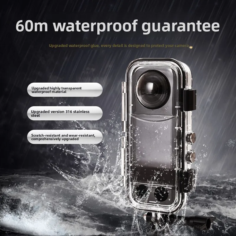 insta360-x3-防水ケース-60m-ダイビング対応-強化ガラス-pc-レンズ-360度フルインビジブルシャドウストーン対応