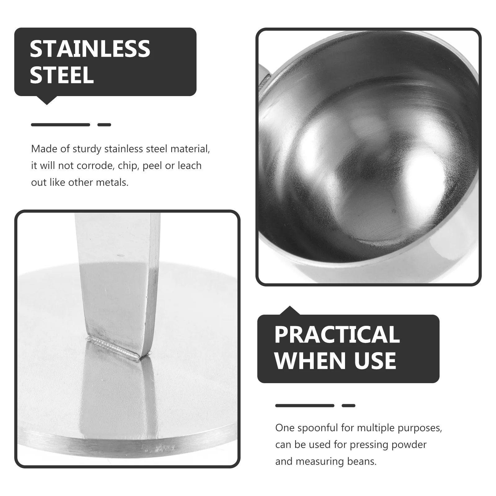 

2Pcs Creative Double-Headed Coffee Tamper Stainless Steel Fine Polished Edge Multipurpose Bean Presser for Cafe Restaurant Home