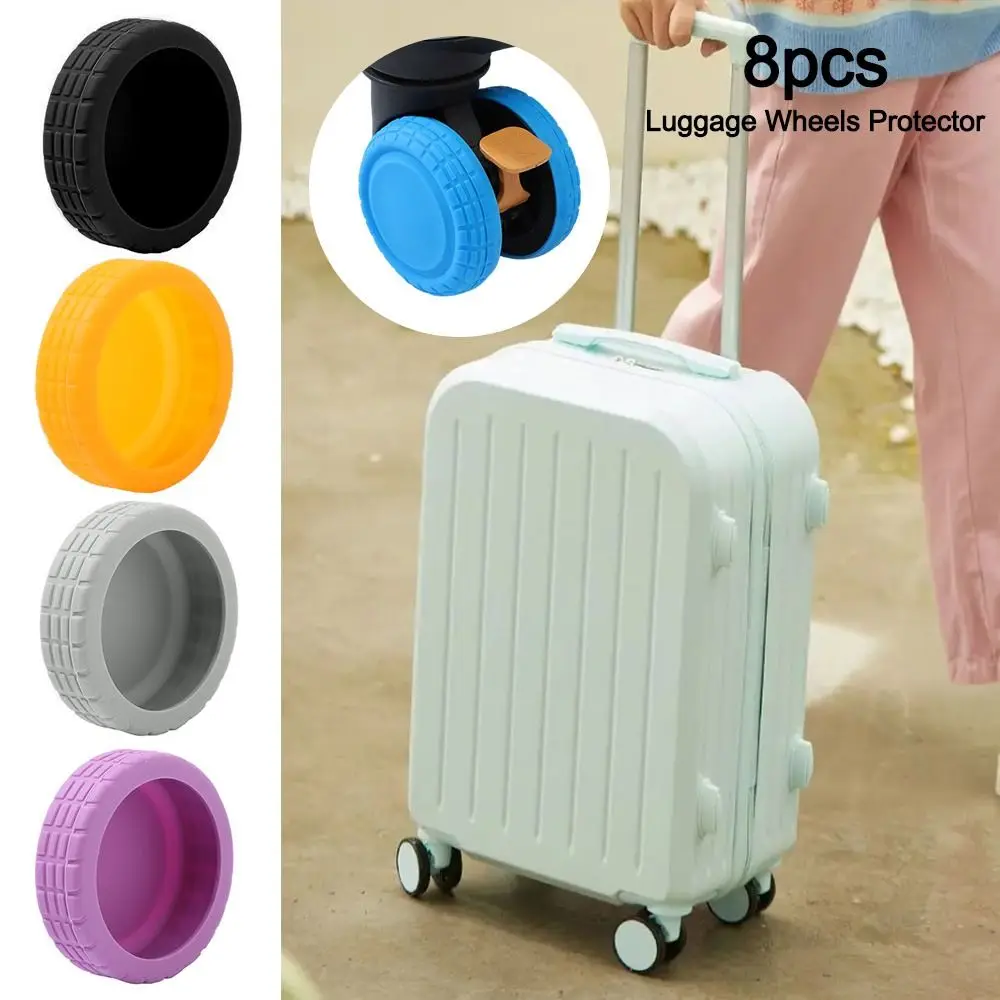 Silicone Luggage Wheels Protector Suitcase Parts Axles Noise Wheels Guard Cover Travel Luggage Caster Shoes Reduce Wheel Wear